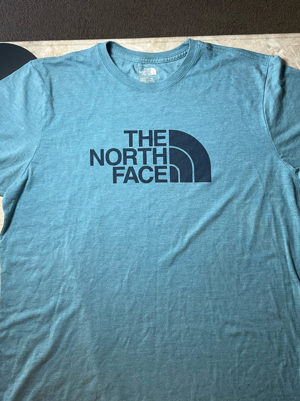 The North Face Men's Teal Graphic Logo Short Sleeve Tee
